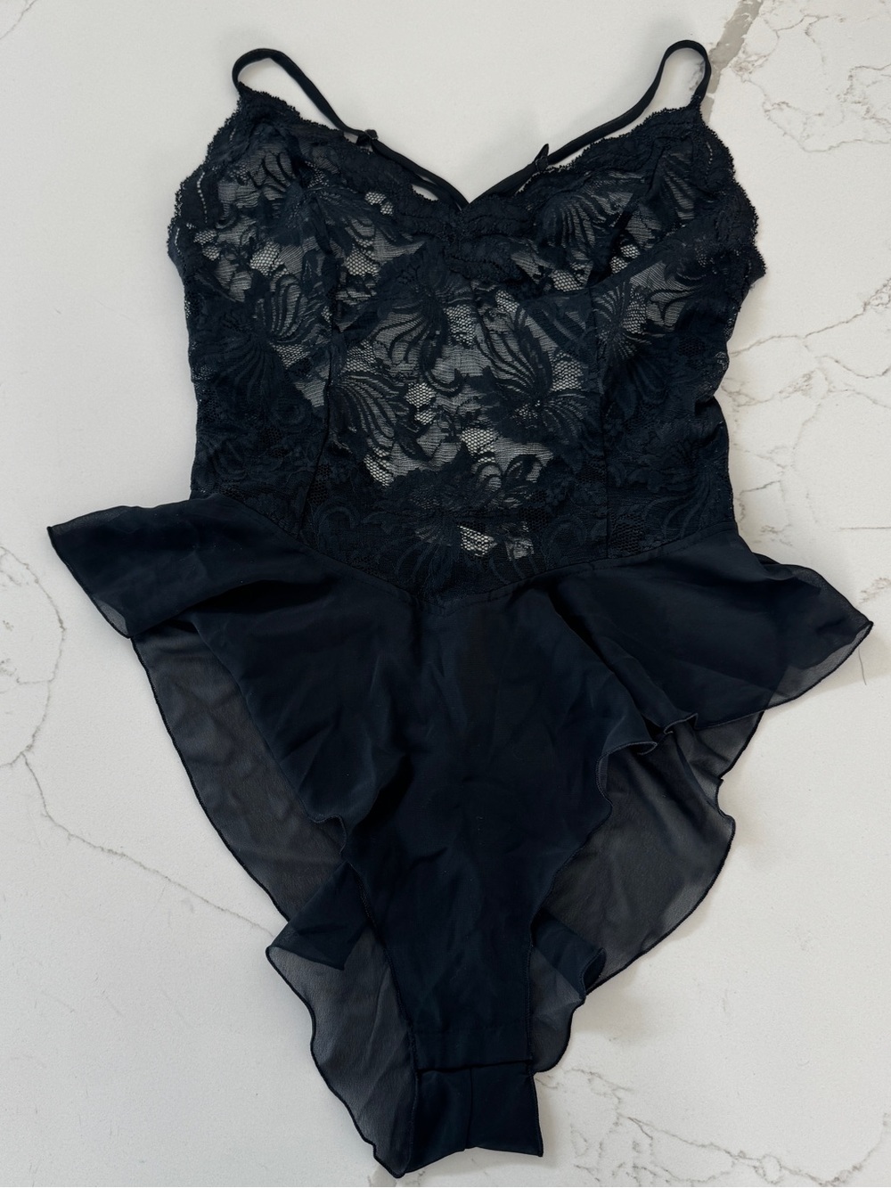 Vintage 1996 Victoria’s Secret black, sheer lace lingerie - medium